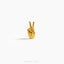Tiny Peace Hand Sign Threadless Flat Back Earring, 20,18,16ga, 5-10mm Unisex, Surgical Steel SHEMISLI SS1061