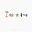 Tiny 5 Pointed Star Threadless Flat Back Earring, 20,18,16ga, 5-10mm Unisex, Surgical Steel SHEMISLI SS992