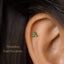 Tiny 3-Petal Emerald Flower Threadless Flat Back Earring, 20,18,16ga, 5-10mm, Unisex, Surgical Steel, SHEMISLI SS545