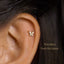 Tiny Butterfly White Stone Threadless Flat Back Earring, 20,18,16ga, 5-10mm, Unisex, Surgical Steel, SHEMISLI SS553