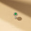 Tiny Emerald Flower Threadless Flat Back Earring, 20,18,16ga, 5-10mm Unisex, Surgical Steel SHEMISLI SS996