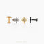 Tiny Star Threadless Flat Back Earring, 20,18,16ga, 5-10mm Unisex, Surgical Steel SHEMISLI SS906