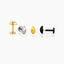 Teardrop Stud, Threadless Flat Back Earring, Minimalist Style, A-SS851