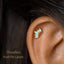 Tiny 5 Leaf Opal Stone Crown Threadless Flat Back Earring, 20,18,16ga, 5-10mm, Unisex, Surgical Steel SHEMISLI SS585