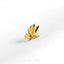 a gold brooch with a leaf design on it