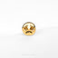 a gold ring with a sad face on it