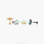 Tiny 5 Leaf Opal Stone Crown Threadless Flat Back Earring, 20,18,16ga, 5-10mm, Unisex, Surgical Steel SHEMISLI SS585