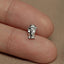 a person&#39;s finger with a small silver elephant charm on it