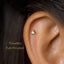 Tiny White Stone Triangle Threadless Flat Back Earring, 20,18,16ga, 5-10mm, Unisex, Surgical Steel, SHEMISLI SS554
