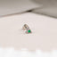 Tiny Triangle Emerald Stone Threadless Flat Back Earring, 20,18,16ga, 5-10mm, Unisex, Surgical Steel, SHEMISLI SS555