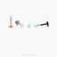 Tiny 3mm Opal Ball Threadless Flat Back Earring, 20,18,16ga, 5-10mm Unisex, Surgical Steel SHEMISLI SS587