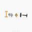 Diamond Shape Stud, Threadless Flat Back Earring, Minimalist Style, A-SS986