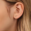 Tiny 2 Leaf White Stone Threadless Flat Back Earring, 20,18,16ga, 5-10mm, Unisex, Surgical Steel, SHEMISLI SS547