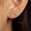 White Opal Bezel Stud Earring, Gold Earring, Unisex, Gold, Silver SHEMISLI - SS098