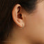 L Shape Small Bar Stud, Hook Hoop Earring, Unisex, Gold, Silver - SS052