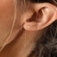 4 Leaf Clover Stud, CZ Flower Earring, Starburst Stud, Unisex, Gold, Silver SHEMISLI SS040
