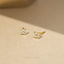4 Leaf Clover Stud, CZ Flower Earring, Starburst Stud, Unisex, Gold, Silver SHEMISLI SS040