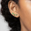 Tiny Emerald Stone Flower Stud, Unisex, Gold, Silver SHEMISLI - SS151, SS079, SS322
