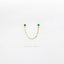 Emerald Studs for Double Piercing, Two Piercings Jewelry, Unisex, Gold, Silver SHEMISLI SS200