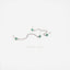 Emerald Studs for Double Piercing, Two Piercings Jewelry, Unisex, Gold, Silver SHEMISLI SS200
