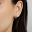 Tiny CZ Bar Earring with Dangle Chain, White Emerald Turquoise Sapphire Black, Unisex, Gold, Silver SHEMISLI SS145 SS265 SS266 SS267 SS268