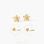 Tiny Open Flower Stud, Forget Me Not Earring, Unisex, Gold, Silver SHEMISLI SS154 Butterfly End, SS791 Screw Ball End (Type A)