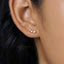 Tiny Triple White Stones Climber Stud Earring, Unisex, Gold, Silver SHEMISLI SS125 Butterfly End, SS489 Screw Ball End (Type A) LR