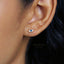Evil Eye CZ Stud Earring, Protection Stud, Unisex, Gold, Silver SHEMISLI SS048 Butterfly End, SS972 Screw Ball End (Type A)