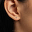 Tiny White Stone 4 Point Star Stud Earring, Celestial Earring, Unisex, Gold, Silver SHEMISLI - SS863 Butterfly End, SS864 Screw Ball End