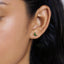 Tiny Emerald CZ Flower Stud Earring, Unisex, Gold, Silver SHEMISLI SS137 Butterfly End, SS867 Screw Ball End (Type A)