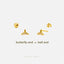 Tiny Mermaid Tail Stud Earring, Unisex, Gold, Silver SHEMISLI SS831 Butterfly End, SS832 Screw Ball End (Type A)