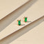 Tiny Emerald Baguette Stud Earring, Unisex, Gold, Silver SHEMISLI SS023 Butterfly End, SS455 Screw Ball End (Type A)