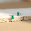 Tiny Emerald Baguette Stud Earring, Unisex, Gold, Silver SHEMISLI SS023 Butterfly End, SS455 Screw Ball End (Type A)