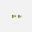 Tiny Emerald Baguette Stud Earring, Unisex, Gold, Silver SHEMISLI SS023 Butterfly End, SS455 Screw Ball End (Type A)