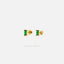 Tiny Emerald Baguette Stud Earring, Unisex, Gold, Silver SHEMISLI SS023 Butterfly End, SS455 Screw Ball End (Type A)