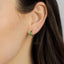 Baguette CZ Hoop Earring, White Stone, Emerald, Turquoise, Sapphire, Black Stone, Unisex, Gold, Silver SH065, SH150, SH333, SH334, SH335