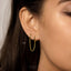 Double Hoop Earring With Chain for Two Piercings, Huggies, Unisex, Gold, Silver SHEMISLI - SH006, SH615