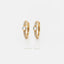 Thin Opal Bezel With CZ Hoop Earring, Huggies, Unisex, Gold, Silver SHEMISLI SH267