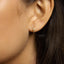 Thin Opal Bezel With CZ Hoop Earring, Huggies, Unisex, Gold, Silver SHEMISLI SH267