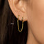 Double Hoop Earring With Chain for Two Piercings, Huggies, Unisex, Gold, Silver SHEMISLI - SH006, SH615
