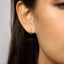 Opal Bezel Hoop, Huggies Earring, Minimalist Style, A-SH267