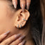 Turquoise Gemstone Hoop, Huggies Earring, Minimalist Style, A-SH052 SH053 SH054 SH055 SH056 SH057