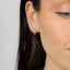 Baguette Turquoise CZ Hoop Earring, Unisex, Gold, Silver SHEMISLI SH333