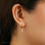 Teardrop Gem Dangle Hoop, Huggies Earring, Minimalist Style, A-SH675