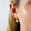 Disc Drop Hoop Earring, Huggies, Unisex, Gold, Silver SHEMISLI SH081