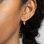 Oval Pave Hoop Earring, CZ Huggies, Unisex, Gold, Silver SHEMISLI - SH140