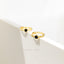 Single Black CZ Beaded Hoop, Unisex, Gold, Silver SHEMISLI SH337