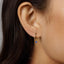 Sapphire Gemstone Drop Hoop, Huggies Earring, Minimalist Style, A-SH340
