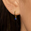 Sapphire Gemstone Drop Hoop, Huggies Earring, Minimalist Style, A-SH340