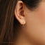 3 Petal Flower Black CZ Hoop, Unisex, Gold, Silver SHEMISLI SH358